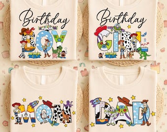 Toy Story Birthday Shirts, Birthday Boy Shirt, Custom Birthday Squad Shirt, Toy Story Family Matching Shirt, Disneyland Birthday Trip Tees
