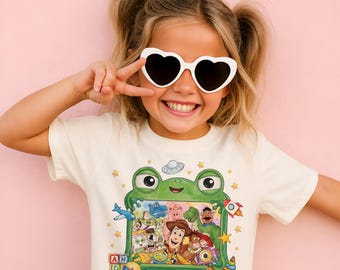 Toy Story Lilypad Frog Shirt, Toy Story 5 Kids T-Shirt, Toy Story Birthday Shirt, Disney Theme Park Family Trip Shirts, Cartoon Friends Tees