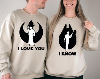 I Love You and I Know T-shirt, Galaxy Wars Love Tee, Princess Leia