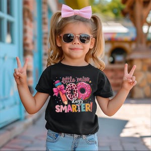 100 Days Smarter Shirt, 100 Days Celebration Sweater, Girls School T-Shirt, 100 Days of School Sweatshirt, Back To School Girl Tee image 2