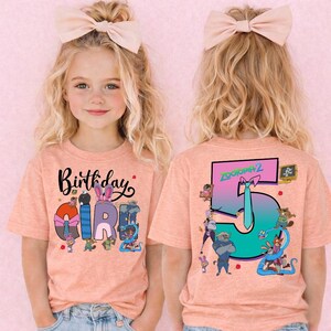 Camiseta personalizada de cumpleaños familiar de Zootopia, camiseta de cumpleaños de Disney Zootopia 2, camiseta de Nick Wilde y Judy Hopps, camisetas de cumpleaños para viajes familiares a Disneyland imagen 6
