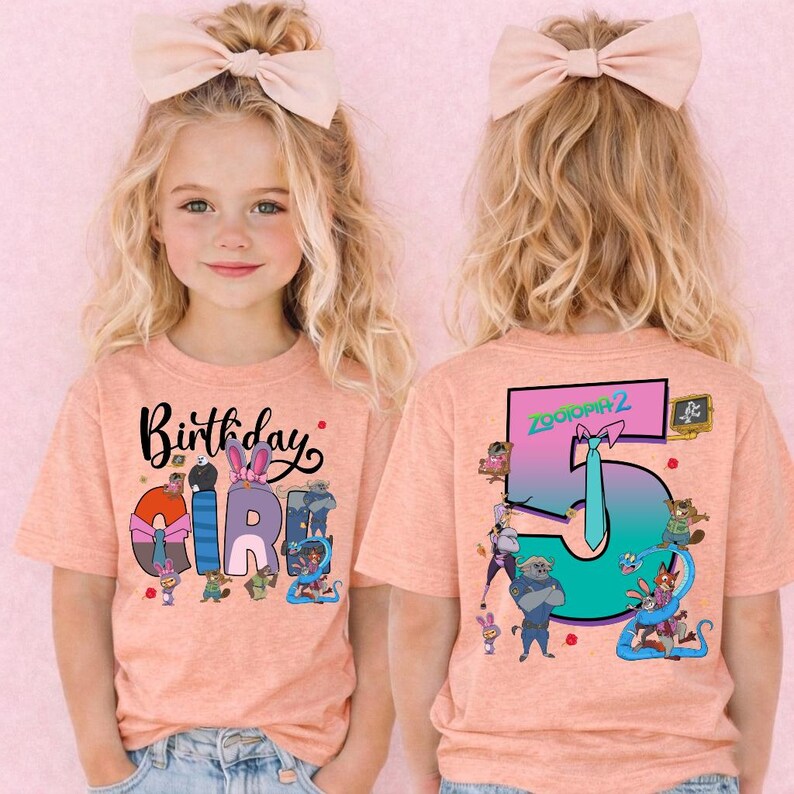 Camiseta personalizada de cumpleaños familiar de Zootopia, camiseta de cumpleaños de Disney Zootopia 2, camiseta de Nick Wilde y Judy Hopps, camisetas de cumpleaños para viajes familiares a Disneyland imagen 6