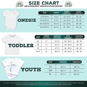the size chart for a baby boy's bodysuit