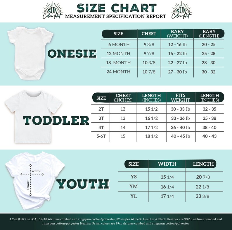 the size chart for a baby boy's bodysuit
