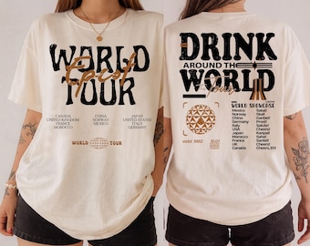Comfort Colors® Drink Around the World Shirt, EPCOT Shirt, Disney World Trip Shirt, World Showcase Tee, Disney Travel Tee, Disney Parks Tees