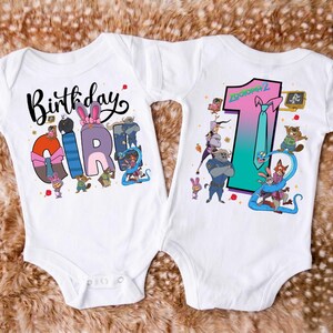 Camiseta personalizada de cumpleaños familiar de Zootopia, camiseta de cumpleaños de Disney Zootopia 2, camiseta de Nick Wilde y Judy Hopps, camisetas de cumpleaños para viajes familiares a Disneyland imagen 5