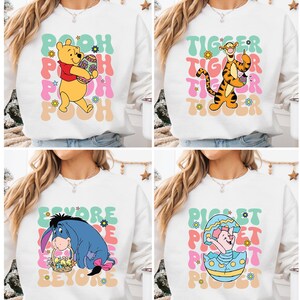 Winnie The Pooh Easter Sweatshirt, Pooh And Friends Easter Tee, Easter Pooh Bear Eggs Shirt, Disney Easter Bunny Sweater, Easter Eggs Shirt