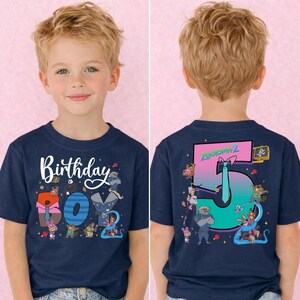 Camiseta personalizada de cumpleaños familiar de Zootopia, camiseta de cumpleaños de Disney Zootopia 2, camiseta de Nick Wilde y Judy Hopps, camisetas de cumpleaños para viajes familiares a Disneyland imagen 8