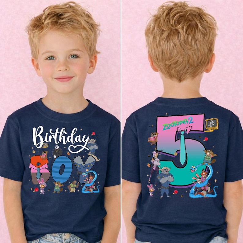 Camiseta personalizada de cumpleaños familiar de Zootopia, camiseta de cumpleaños de Disney Zootopia 2, camiseta de Nick Wilde y Judy Hopps, camisetas de cumpleaños para viajes familiares a Disneyland imagen 8