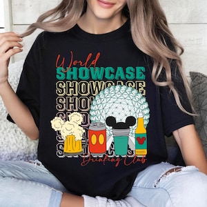 World Showcase Cocktail Tour Shirt, Epcot Drinking T-Shirt, Drinking Around The World, Mickey and Friends Drinking Shirt, Epcot Festival Tee