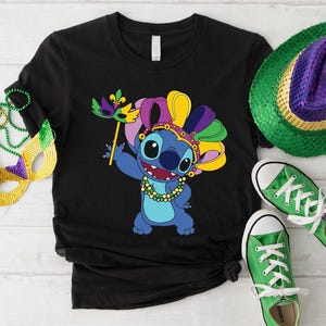 Stitch Mardi Gras Shirt, Disney Mardi Gras Sweater, Mardi Gras Festival T-Shirt, Disney Mardi Gras Carnival Shirt, Disney Family Vacay Tee