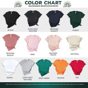 the color chart for a women's t - shirt