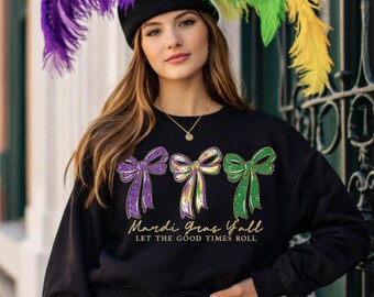 Sparkly Mardi Gras Y'all Shirt, Mardi Gras Coquette Bows T-Shirt, Carnival Mardi Gras Sweatshirt, Happy Mardi Gras Party Shirt, Holiday Tees