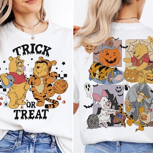 Winnie The Pooh And Friends Halloween Shirt, Disney Trick Or Treat Season T-Shirt, Disneyland Halloween Family Trip Shirt, Spooky Season Tee