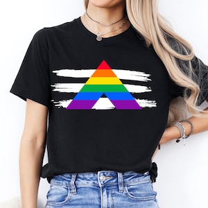 Straight Ally Flag Shirt, Ally Shirt, LGBTQ Ally Shirt, Rainbow Tee, Rainbow Lgbt Shirt, Gay Pride Shirt, LGBTQ Shirt, Rainbow Pride Tee