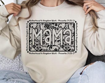 Mother's Day Shirt, Lace Mom T-Shirt, Christian Mom Sweater, Bible Verse Shirt, Religious Mother Tees, Proverb 31:25 Tees
