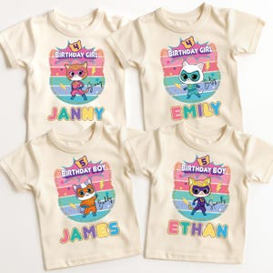 SuperKitties Birthday Shirt, Custom Super Kitties Birthday Girl T-Shirt, Super Kitties Birthday Boy Shirt, Super Kitties Family Matching Tee
