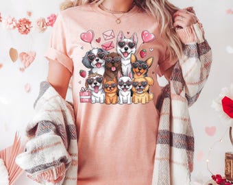 Hunde Valentinstag Shirt, Valentinstag Sweatshirt, Hundeliebhaber Valentinstag T-Shirt, Hundemutter Pullover, süße Hunde Valentinstag T-Shirt, Hundebesitzer Shirt