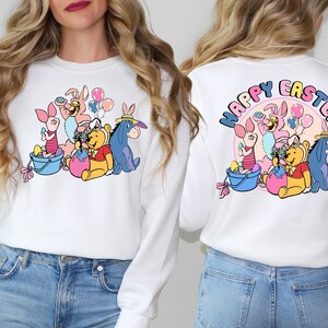 Winnie The Pooh Happy Easter Shirt, Easter Pooh Bear Sweatshirt, Disney Easter Bunny Sweater, Easter Eggs Shirt, Pooh And Friends Easter Tee