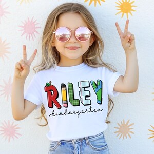 Back To School Shirt, Custom First Day of School T-Shirt, Kindergarten Sweatshirt for Kid, Elementary Shirt, Toddler Pencil Name Tees