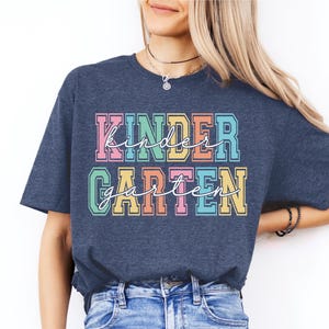 Kindergarten Back To School Shirt, First Day Teacher T-Shirt, Hello Kindergarten Sweaters, Kindergarten Grade Level Shirt, Teacher Life Tees