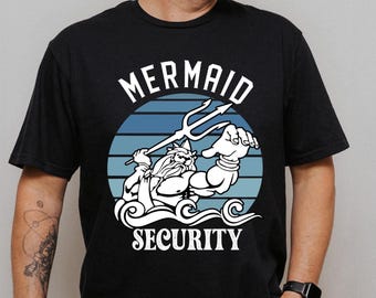 Mermaid Security Shirt, Mermaid Birthday Party T-Shirt, Father's Day Sweater, Mermaid Dad Tee, Merdad Tee, Family Mermaid Sweatshirt