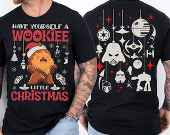 Wookiee Christmas Shirt, Galaxy Holiday T-Shirt, Chewbacca Santa Sweaters, Nerdy Xmas Shirt, Have Yourself a Wookiee Little Christmas Tee