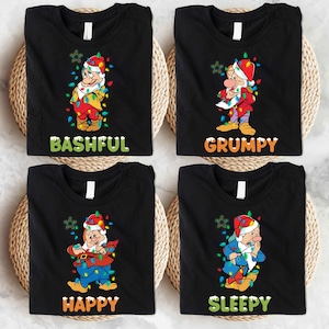 Seven Dwarfs Christmas Shirt, Disney Xmas T-Shirt, Snow White Dwarfs Sweatshirt, Merry Christmas Shirt, Disneyland Christmas Holiday Tees