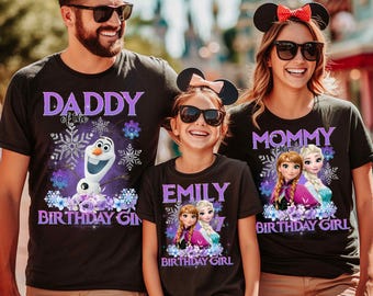 Koszulka urodzinowa dla dziewczynki z motywem księżniczki Krainy Lodu: Koszulka urodzinowa dla dziewczynki, koszulka urodzinowa Elsy