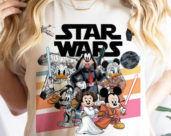 Star Wars Mickey And Friends Shirt, Disney Mickey Han Solo T-Shirt, Goofy Stormtrooper Shirts, Donald Duck Jedi Shirt, Galaxy&#39;s Edge Tees