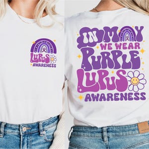 Im Mai tragen wir lila Lupus Awareness Shirt, Lupus Awareness T-Shirt, Purple Ribbon Sweatshirt, Cancer Support Shirts, Lupus Survivor T-Shirts