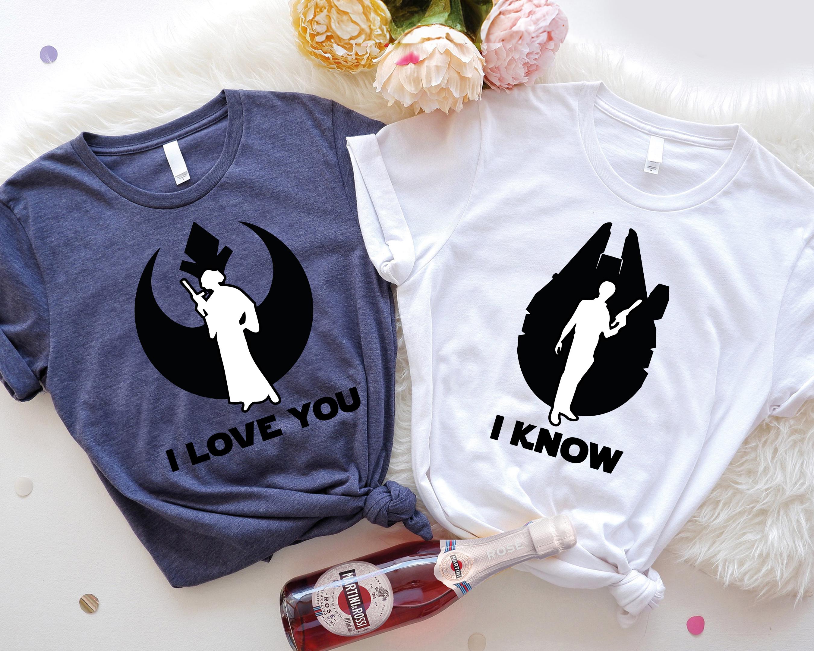 I Love You and I Know T-shirt, Galaxy Wars Love Tee, Princess Leia