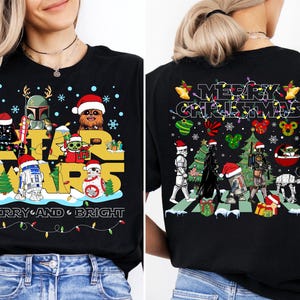 Star Wars Merry And Bright Shirt, Darth Vader Xmas Sweatshirt, Stormtrooper Shirt, Funny Geek Xmas Gift Tees, Star Wars Characters Xmas Tees