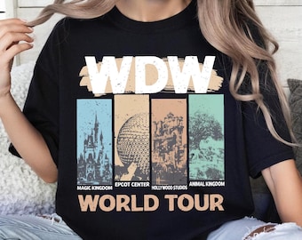 WDW World Tour Shirt, Universal Hollywood Studios T-Shirt, Magic Kingdom Sweatshirt, Epcot Around the World Shirt, Animal Kingdom Tees