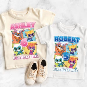 SuperKitties Birthday Shirt, Custom Super Kitties Birthday Girl T-Shirt, Super Kitties Birthday Boy Shirt, Super Kitties Family Matching Tee