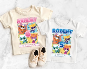 SuperKitties Birthday Shirt, Custom Super Kitties Birthday Girl T-Shirt, Super Kitties Birthday Boy Shirt, Super Kitties Family Matching Tee