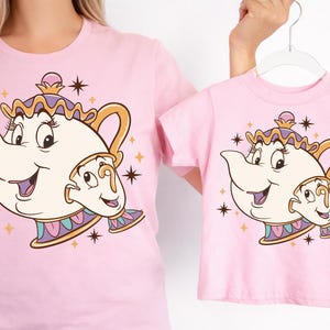 Disney Chip und Mrs. Potts Shirt, Die Schöne und das Biest T-Shirt, Teekanne und Tasse Shirt, Disneyland Familien Reise Shirt, Disney World Mom Tees
