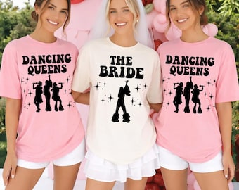 Shirt bruid Dancing Queens, Mamma Mia Bacherolette-shirts, disco vrijgezellenshirts, shirts bruidsmeisje, vrijgezellenfeest T-shirt, shirts bruidsfeest