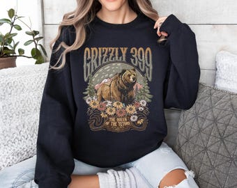 Grizzly 399 Sweatshirt, The Queen of the Tetons Tee, In Memory of Bear 399 Shirt, Famous National Park T-Shirt, Grizzly Cub Mom Sweatshirt