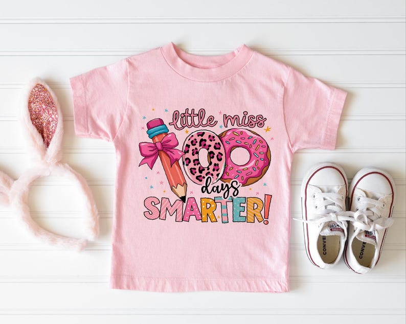 Little Miss 100 Days Samrter Shirt, 100 Days Celebration Sweater, Girls School T-Shirt, 100 Days of School Sweatshirt, Back To School Tee