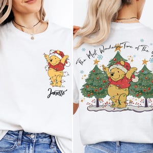 Winnie The Pooh Christmas Shirt, Custom Disney Christmas T-Shirt, The Pooh And Friends Christmas Sweatshirt, Pooh Bear Christmas Lights Tees