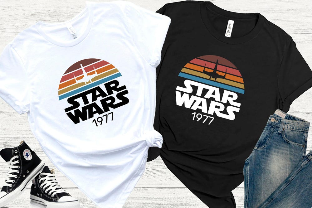 Snorider Design Star Wars 1977 Shirt, Star Wars Shirt, Xwing Shirt, Disney Star Wars Shirt, Disney Shirt, Star Wars Gift, Retro Star Wars, Vintage Star Wars