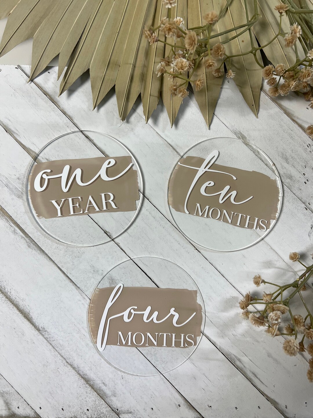 Acrylic Baby Milestones Disc, Baby Monthly Photo Props, Baby Monthly ...