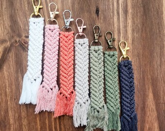 Diagonal Macramé Keychain