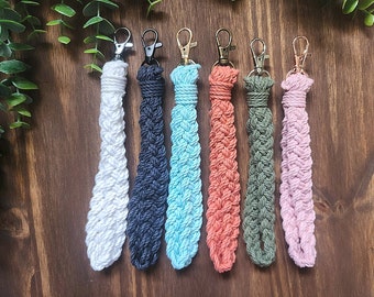 Braided Macramé Wristlet Keychain