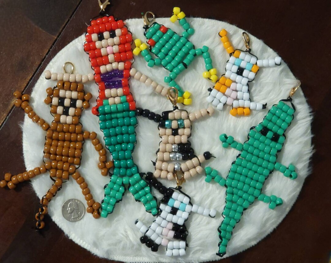 Large and Mini Pony Bead Pal Keychains. Great for Back to Etsy