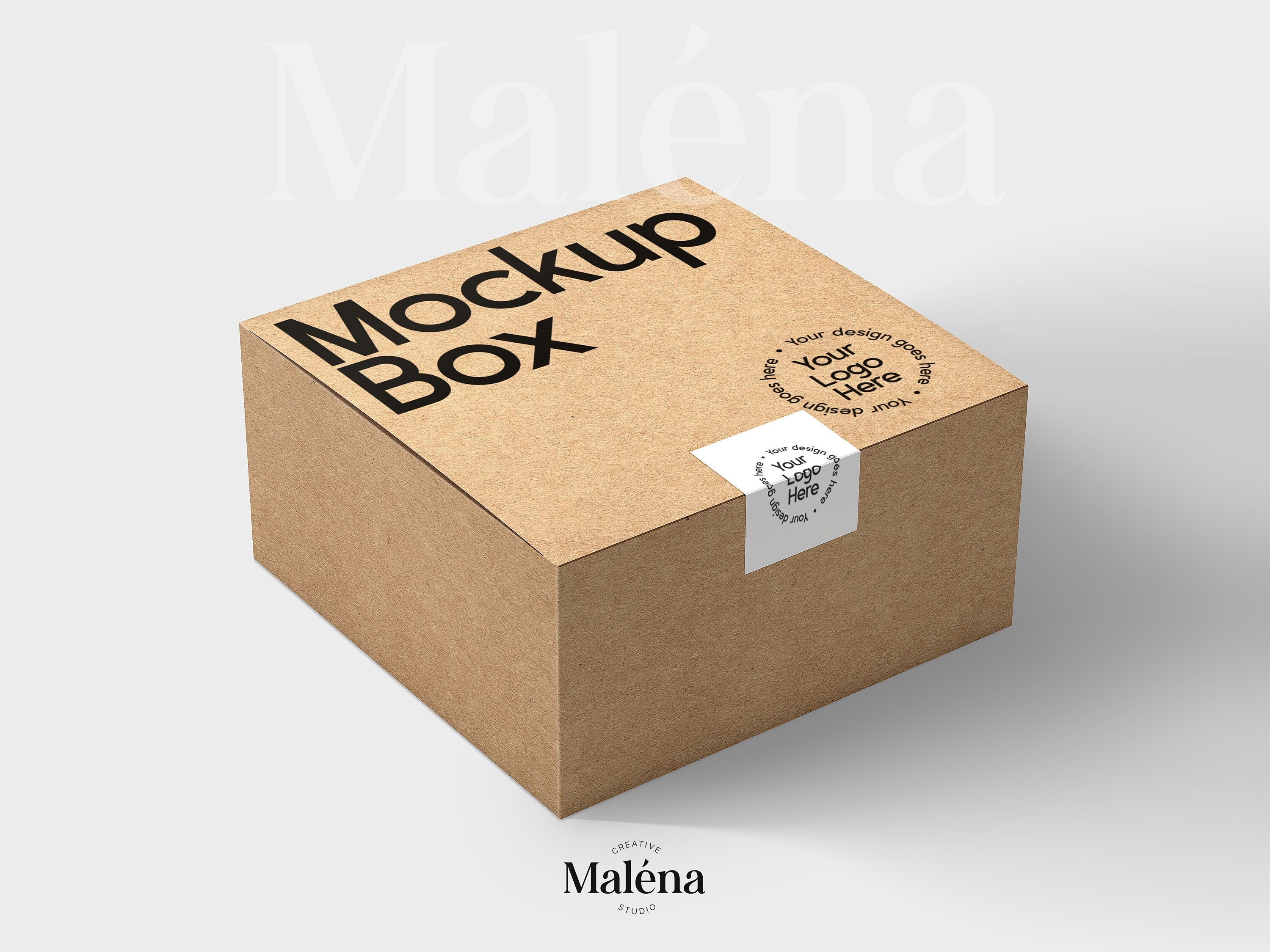 Gift Box Mockup, Product Logo Presentation Box, Label Design
