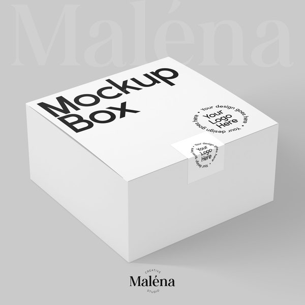 White gift box mockup, product logo presentation box, label design presentation, package mockup, editable kraft packaging, cardboard box