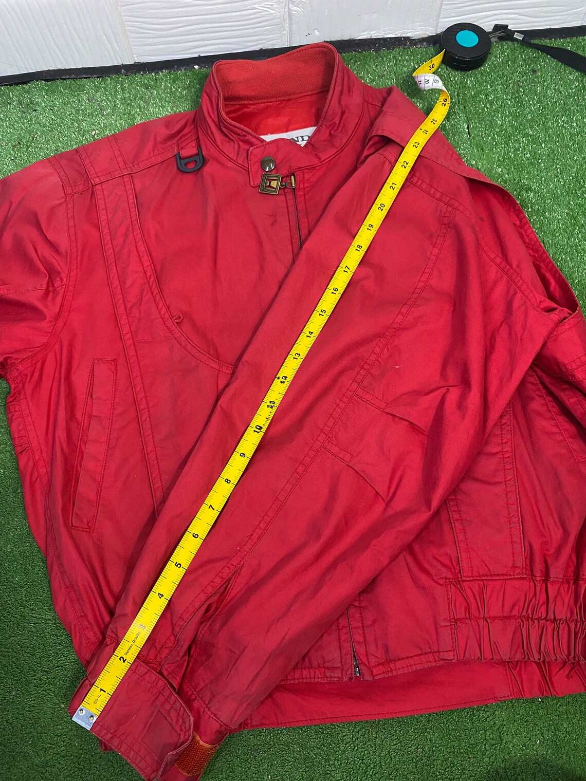 VTG USA MADE HONDA MOTORCYCLE HONDALINE BOMBER JACKET EARLY WARNING FABRIC L 42