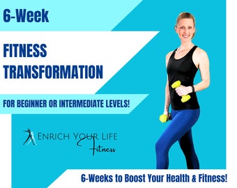 6 Week Fitness Transformation | Workout Plan w/Daily Workout Videos + Nutritional Advice | Digital Download | PDF